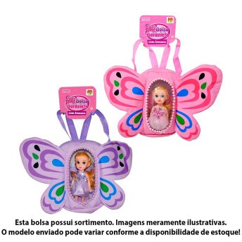 Bolsa com Boneca - Borboleta com Boneca - Sortido - DM Toys