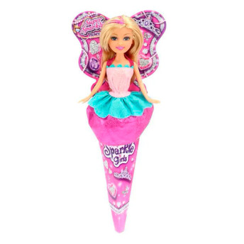 Boneca - Sparkle Girlz - Princesa no Cone - Vestido Rosa-Azul - DTC