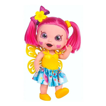 Boneca de Vinil - Baby’s Collection - Butterfly - Rosa - Super Toys