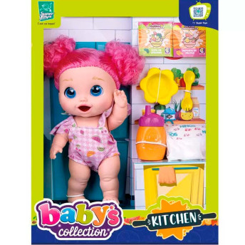 Boneca de Vinil - Baby’s Collection - Kitchen - Rosa - Super Toys