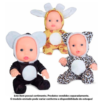 Boneca Bebê - 18 cm - Tininha Zoo - Sortido - Sid-Nyl