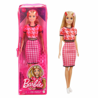 Boneca com Estojo - Barbie Fashionista - Top e Saia Houndstooth - 169 - Mattel