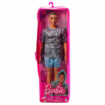Boneco com Estojo - Ken - Barbie Fashionistas - Camisa Paisley - 204 - Mattel