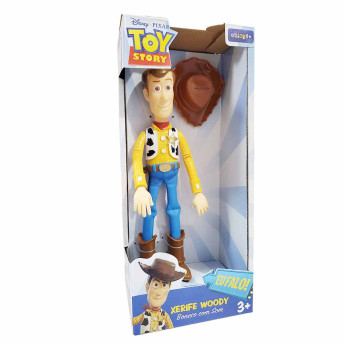 Boneco com Som -  Articulado - Toy Story - Disney - Xerife Woody - 14 Frases - Etitoys 