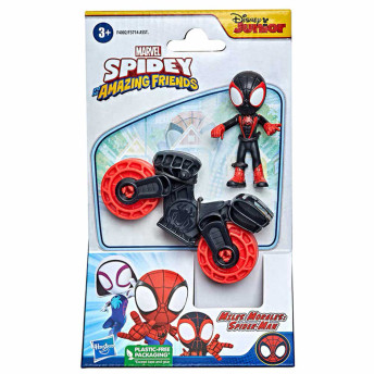 Boneco e Veículo - Spidey and His Amazing Friends - Moto Morales - Hasbro
