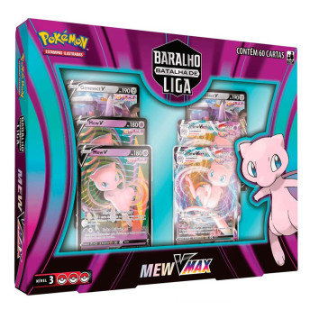 Box de Cartas - Pokémon - Batalha de Liga - Mew VMax - 60 Cartas - Copag