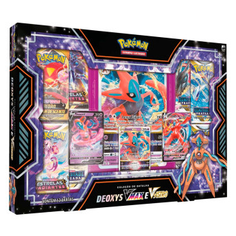 Box de Cartas - Pokémon - Coleção de Batalha - Deoxys - VMax e V-Astro - 52 Cartas - Copag