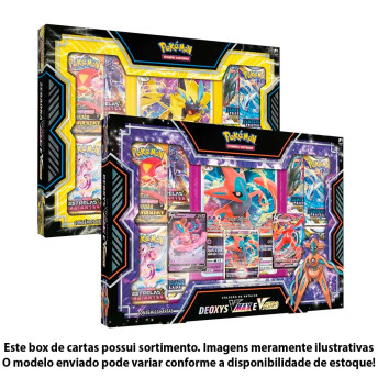 Box de Cartas - Pokémon - Coleção de Batalha - Deoxys ou Zeraora - Sortido - 52 Cartas - Copag