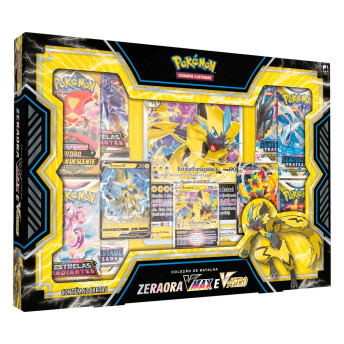 Box de Cartas - Pokémon - Coleção de Batalha - Zeraora - VMax e V-Astro - 52 Cartas - Copag