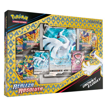 Box de Cartas - Pokémon - Realeza Absoluta - Unown V e Lugia V - 51 Cartas - Copag