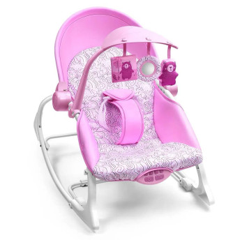 Cadeira de Descanso e Balanço para Bebês - Até 18 kg - Seasons - Rosa - Multikids Baby