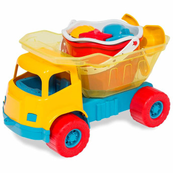 Caminhão - Dino Praia com Baldinho e Acessórios - Cardoso Toys