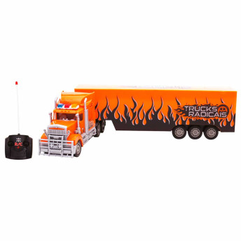Caminhão Carreta de Controle Remoto - Big Truck - Laranja - Unik Toys