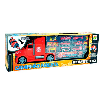 Caminhão Maleta - 50 cm - Esquadrão de Bombeiros - DM Toys