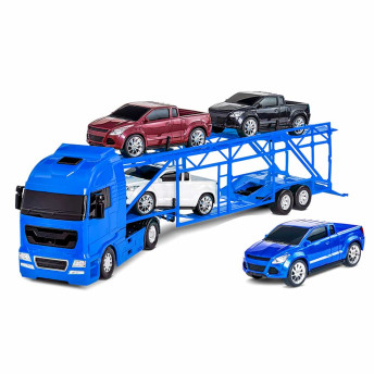 Caminhão Roda Livre - Diamond Truck Cegonheira - Azul - Roma Brinquedos