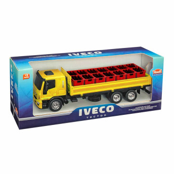 Caminhão Roda Livre - Iveco Tector Dropside - Amarelo - Usual Brinquedos