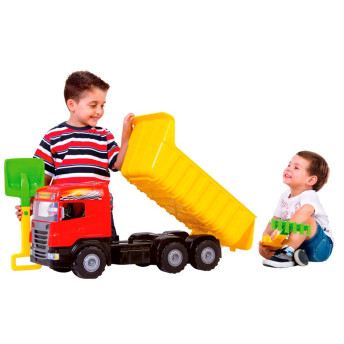 Caminhão Roda Livre - Super Caçamba - Pá e Rastelo - Magic Toys