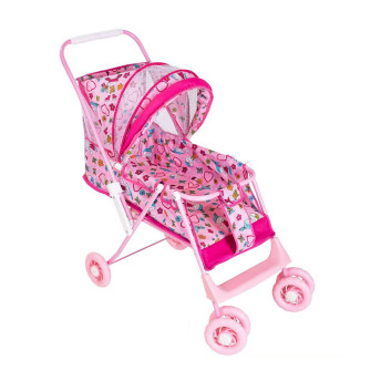 Carrinho de Boneca Luxo Reclinável - Rosa - MeP Kids