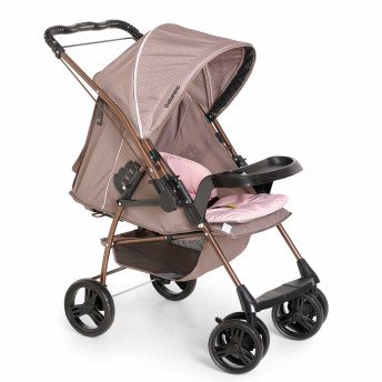 Carrinho de Bebê - Passeio-Berço - Milano Reversível 2 - Cappuccino Rosa - Galzerano