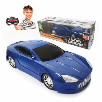 Carrinho de Controle Remoto - Ultra Carros - Azul - 6 Funções - Polibrinq 