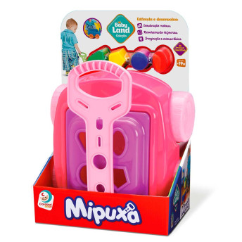 Carrinho de Puxar - Baby Land - Mipuxa - Rosa - Cardoso Toys
