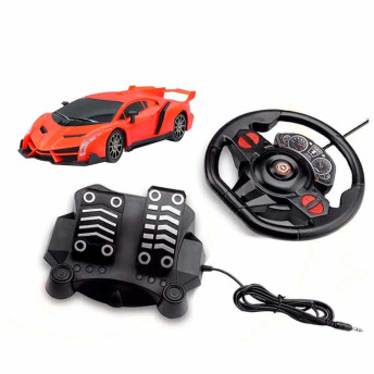 Carro Racing Control Raptor - Volante e Pedal - Vermelho - Multikids