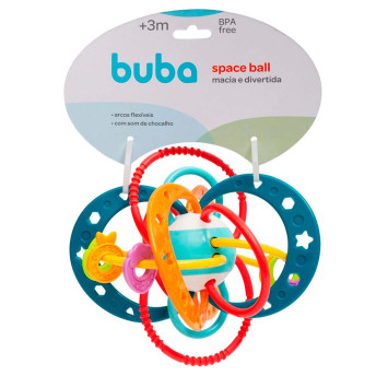 Chocalho e Mordedor para Bebê - 2 em 1 - Space Ball - Colorido - Buba