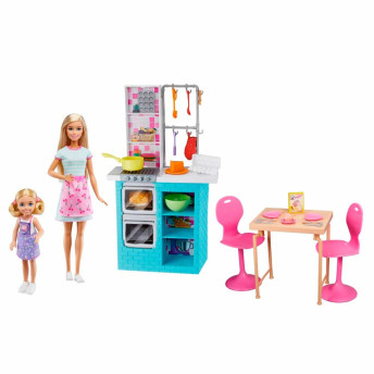 Conjunto Cenário e Boneca - Barbie e Chelsea - Confeitaria - Mattel