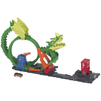 Conjunto e Pista - Hot Wheels City - Luta Épica do Dragão - Mattel