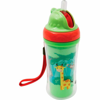 Copo Parede Dupla com Canudo - 250ml - Animal Fun - Buba