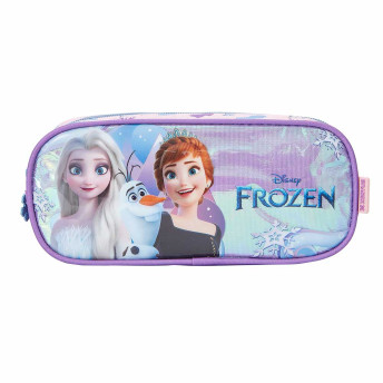 Estojo Infantil Escolar Duplo - Disney Frozen R1 - Holográfico - Xeryus