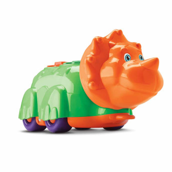 Figura com Rodinha - Tchuco Baby Animais - Dino - Triceratops - Samba Toys