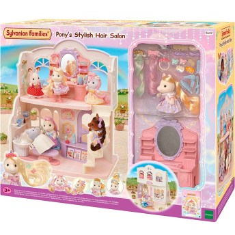 Figura e Cenário - Sylvanian Families - Salão de Beleza Elegante da Pônei - Epoch Magia