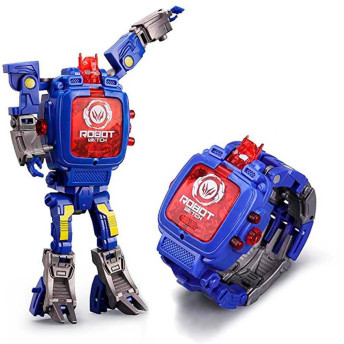 Figura Eletrônica - 2 em 1 - Robot Watch - Relógio e Robô - Azul - Multikids