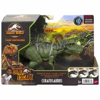 Figura Eletrônica - Jurassic World - Roar Attack - Ceratosaurus - Mattel