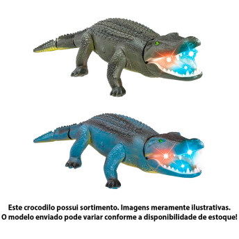 Figura Eletrônica com Controle - Crocodilo - Luz e Som - Sortido - DM Toys