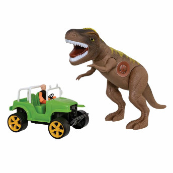 Figura Eletrônica com Veículo - Dinossauro - T-Rex Safari - Adijomar