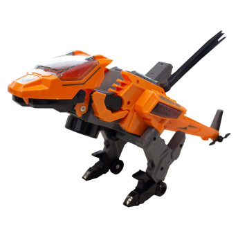 Figura Interativa - 2 em 1 - Auto Robótico - Dinocóptero - Laranja - Toyng