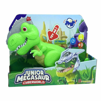 Figura Interativa - Junior Megasaur Cyberworld - T-Rex - Verde - Fun Divirta-se