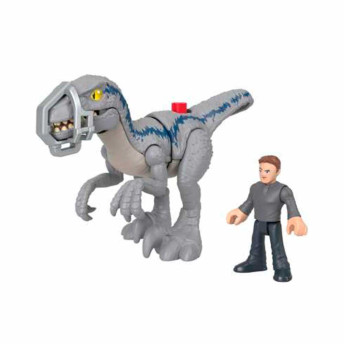 Figuras Articuladas - Jurassic World - Velociraptor Blue e Owen - Imaginext