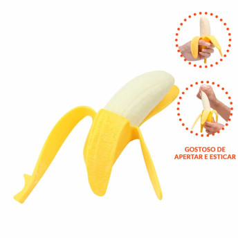Fruta de Apertar e Esticar - Squish Mania - Bananinha - Toyng