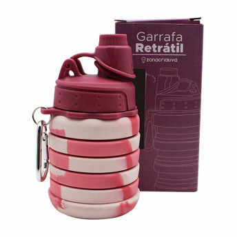 Garrafinha Retrátil - 500ml - Variante Rosa - Zonacriativa