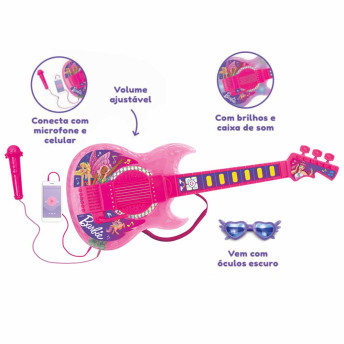 Guitarra Infantil com Função MP3 - Barbie Dreamtopia - Fun Divirta-se