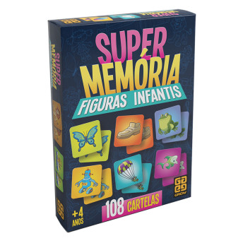 Jogo da Memória - SuperMemória - Figuras Infantis - 108 Cartelas - Grow