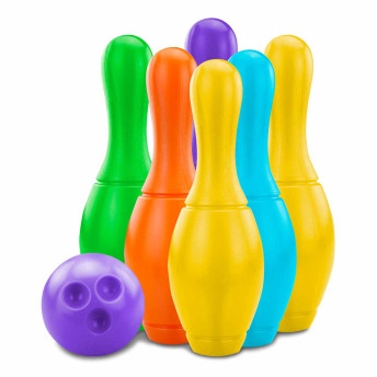 Jogo de Boliche Infantil - 6 Pinos - Colorido - Roma Brinquedos