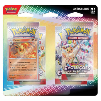 Jogo de Cartas - Pokémon Blister Quadruplo - Evoluções Prismáticas - Flareon - Copag