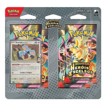 Jogo de Cartas - Pokémon Blister Quadruplo - ME Heróis Excelsos - Komala - Copag