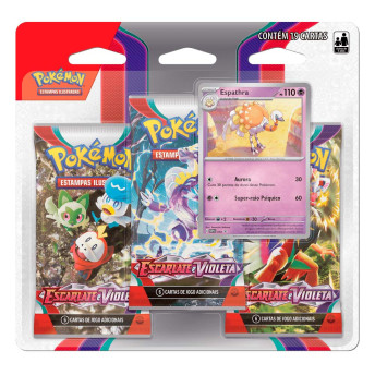 Jogo de Cartas Pokémon - Blister Triplo - EI - Escarlate e Violeta - Espathra - Copag