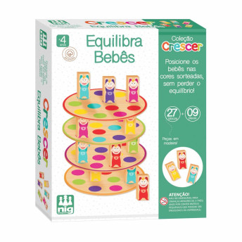 Jogo de Equilíbrio - Madeira - Crescer - Equilibra Bebês - Nig Brinquedos