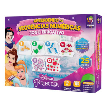 Jogo Educativo - Princesas Disney - Sequências Numéricas - Mimo Toys